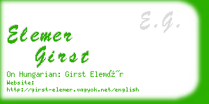 elemer girst business card